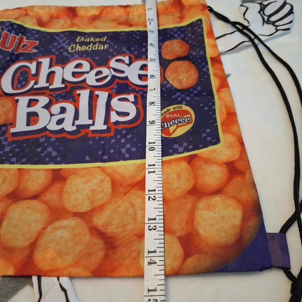 2012 Utz Cheddar Cheese Balls Drawstring Backpack Novelty Promotional Bag Unique